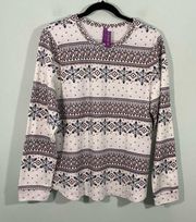 Adore Me Women's Snowflake Fair Isle Waffle Knit 2 Piece Pajamas Set Size 2X NWT