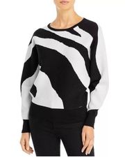 T Tahari Zebra Print Sweater Size Medium