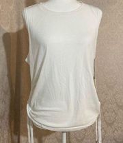 Calvin Klein performance Ruched side tank top white XL  NWT