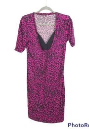 Love Moschino animal print vneck bodycon midi dress size 8