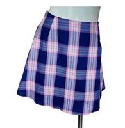 Cabana by Crown & Ivy Pink/Blue Preppy Plaid A-Line Skirt Size 10 Lined Zip NWT