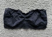 NWT  Strapless Black Lace Bralette