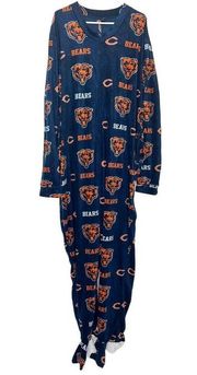 NFL Chicago Bears Football Onsie Footed Soft Fleece Unisex Pajamas