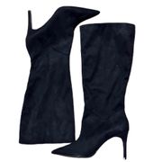 Steve Madden  Kinga Black Faux Suede Heeled Boot Size 9