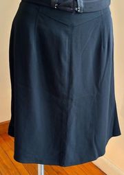 Dana Buchman Black Plain Midi Skirt Zipper In Back SZ P10 Great Condition