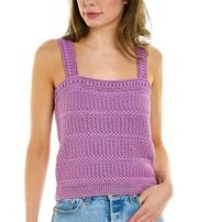 Purple Crochet Knit Tank Top Women’s Large NWT