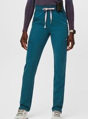 Figs Yola High Rise pants in petite S, Caribbean Blue