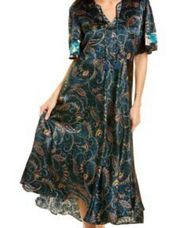 Johnny Was silk “Twilight Paisley” flutter sleeve dress NWT (oversized)