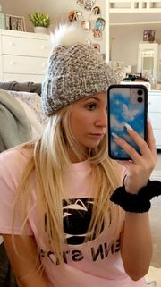 Black White Gray Mesh Soft Beanie