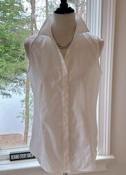 Talbots White Sleeveless Blouse, Size 6, like new