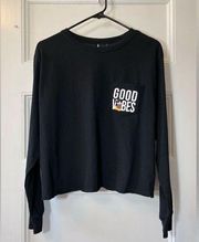 Disney  | Mickey Mouse ‘Good Vibes’ Long Sleeve Crop Top