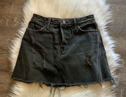 Grlfrnd Black Faded Distressed Eva Skirt