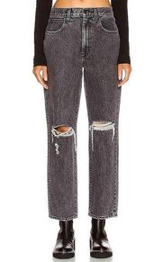 Slvrlake Dylan Charcoal Distressed Straight Leg Ripped Jeans