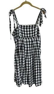 Old Navy Black White Gingham Babydoll Dress Medium