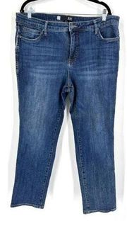 KUT From the Kloth Womens High Rise Catherine Boyfriend Jeans Blue Denim Size 16