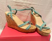 Teal 3.5” Wedge Sandals - Size 6.5