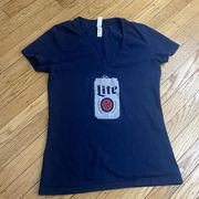 BELLA + CANVAS blue v neck light beer t shirt size large