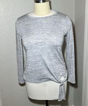 | Light Grey Tie Waisted Ballet Neck Sweater