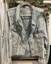 Distressed Denim Jean Jacket