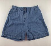 J. Jill Dark Wash Denim Chambray High Rise Summer Shorts M