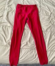 Red Yoga Pants With Pockets