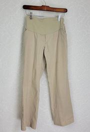 Motherhood Maternity Women's Khaki Pants Size PS High Waisted Pull On Comfy