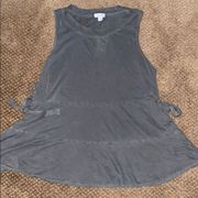 Spiritual Gangster Grey Flowy Tank with Side Bows