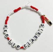 Taylor Swift Eras Tour Friendship Bracelet Red Lip Classic Style 1989 with Charm