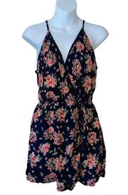 Angie floral deep v neck sleeveless romper