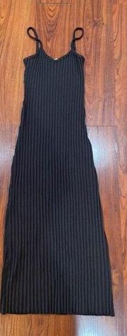 SPIRITUAL GANGSTER BLACK RUBBED MAXI DRESS SZ S