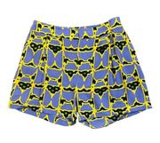 10 Crosby Derek Lam Silk Shorts Geometric Design Blue Size 2