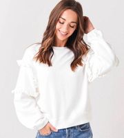 Rebecca Minkoff Evelyn Sweater Ruffle Long Sleeve Sweatshirt