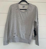 Pam & Gela Grey Distressed Sweatshirt