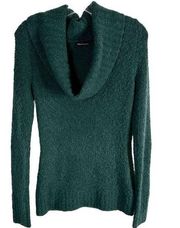 Moda International Medium Sweater Pullover Cowl Chunky Green Wool Stretch 1532