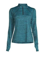 ATHLETIC WORKS Womens Top Size Large 12-14 Lightweight 1/4 Zip Front New