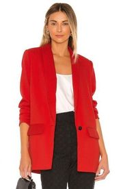 L'Academie Fleur Blazer Jacket Scarlet Red XS Extra Small Single Button