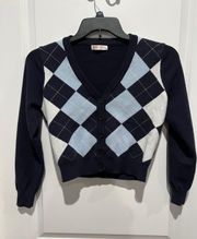 Argyle Crop Sweater, Sz M