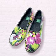 Cougar floral Ruby Rubber Waterproof Anti-Slip Rain Shoes Black colorful slipon
