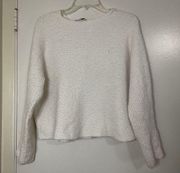 VINCE. Ivory white fuzzy Pullover lounge casual knit hoodie sweater size XS