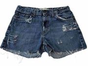 Levi’s  505 Distressed High Rise cut off Jean shorts