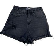 ABOUND Black Distressed Cutoff Jean Denim Shorts 25 High Waist