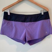 Oiselle Mac Roga Athletic Running Shorts Purple 8