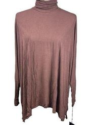 Michael Lauren Nero Draped Turtleneck Deep Mauve Size Small