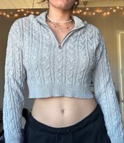 Crop Grey Collared Sweater