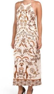 House of Harlow 1960 Satin Paisley Print Halter Maxi Dress Size Medium NWT