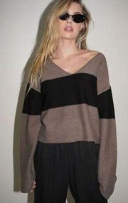 LNA Clothing Luca Block Stripe Sweater