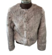 Carolina Belle Montreal women's Faux Fur Jacket Beige Blush pink size XS