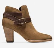 Cole Haan Hayes Leather Strap Suede Booties