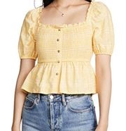 The Fifth Label Hummingbird Checkered Smocked Cropped Top Medium NWT Cottage