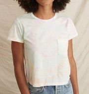 Marine Layer Crop Pocket Tee Tie Dye Short Sleeve Women's Size Small Rainbow